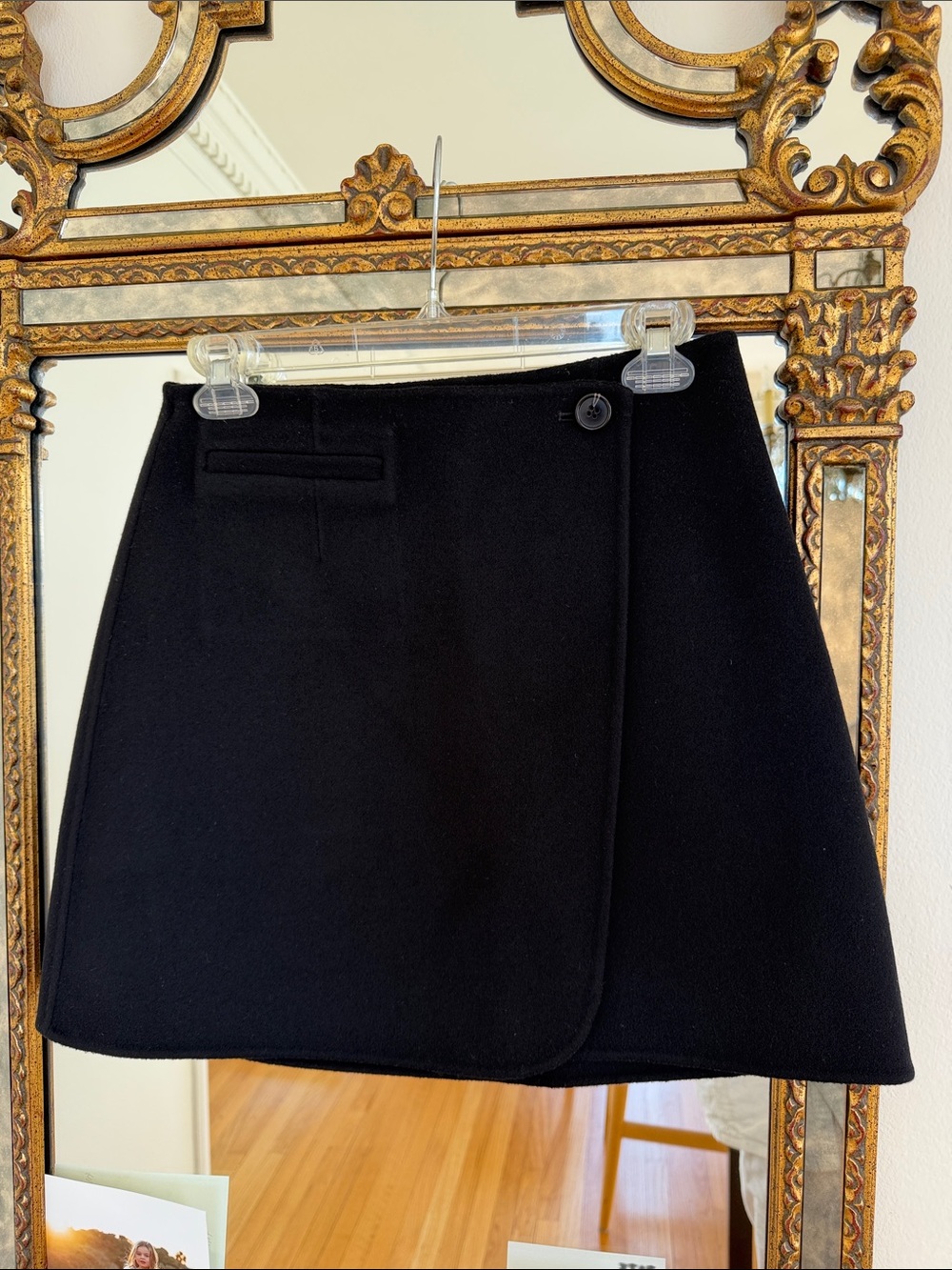 Theory Black A-Line Mini Skirt